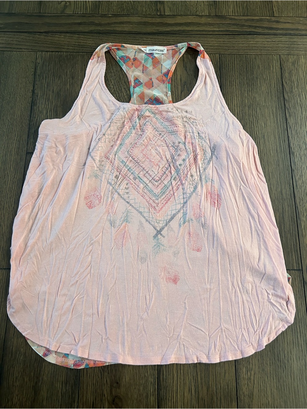 Maurices Light Pink Geometric Racerback Tank